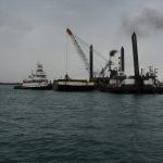 Dredge "Virginian", Towing Vessel "Kendall J. Hebert", and Scow
