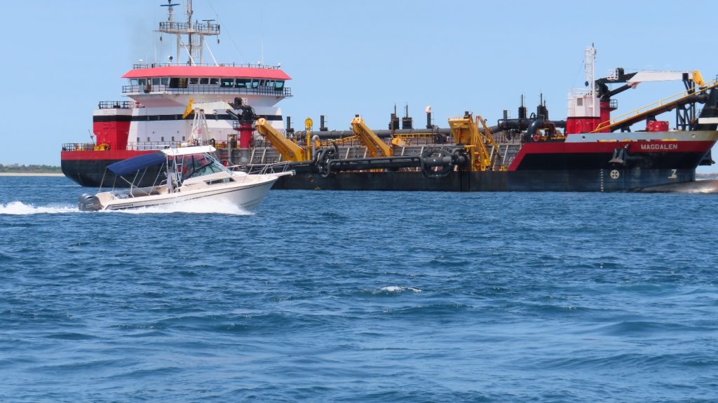 GRIMDEEPER Turbidity Monitoring Vessel-1 with TSHD "MAGDALEN" in Background.