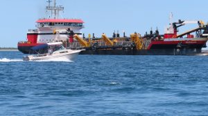 GRIMDEEPER Turbidity Monitoring Vessel-1 with TSHD "MAGDALEN" in Background.
